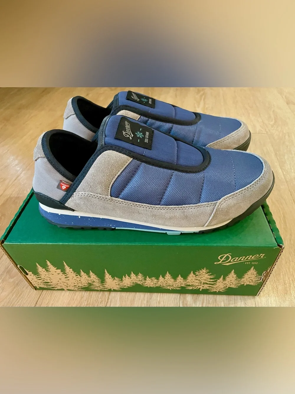 Danner Men’s Blue and Gray Slip-On Loafers, Men 8.5